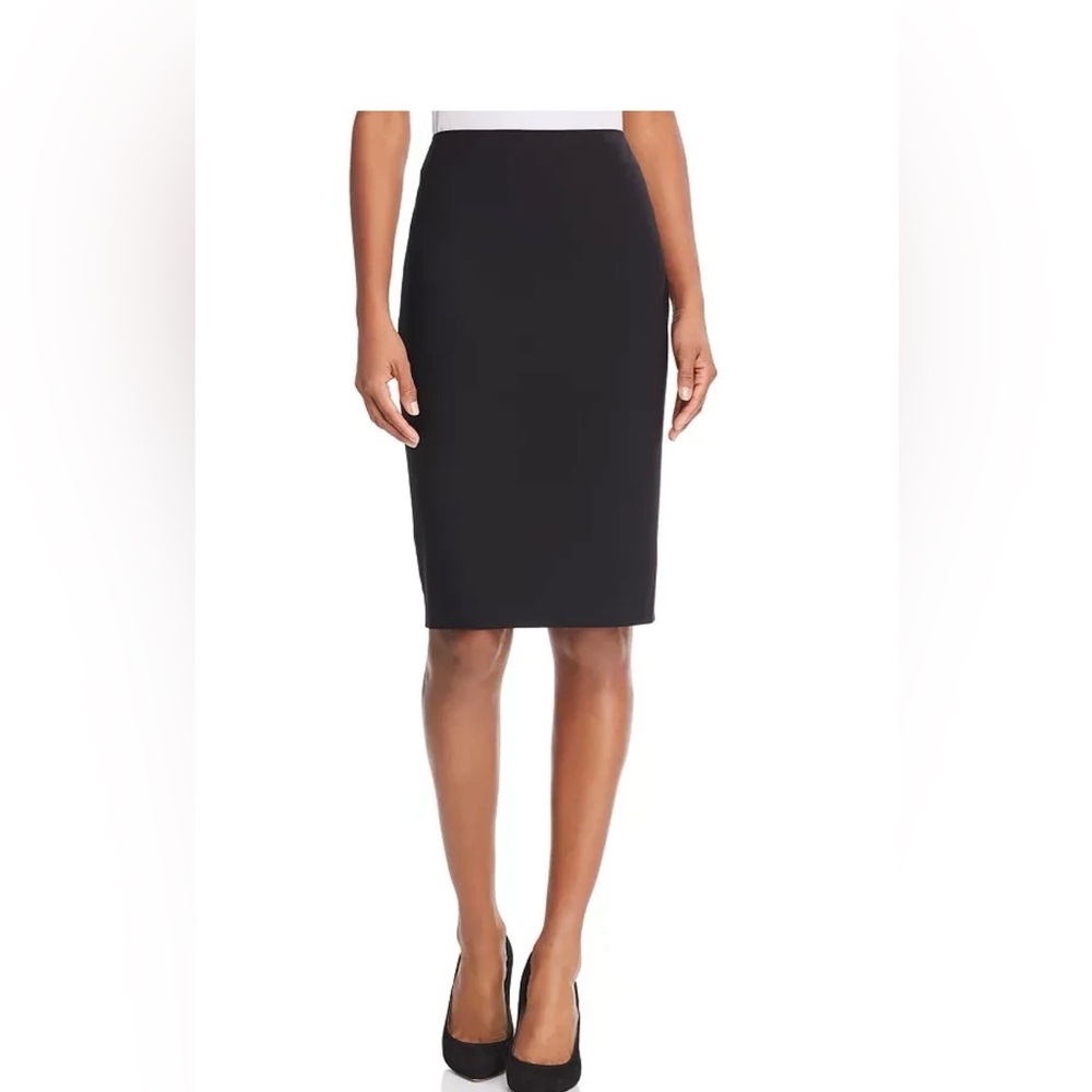 Theory Lacey N Black Pencil Knee Length Skirt Sz 0 NWT